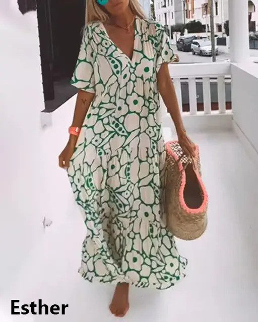 Elegant Relaxed Floral Summer Dress for Women