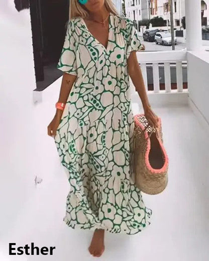 Elegant Relaxed Floral Summer Dress for Women