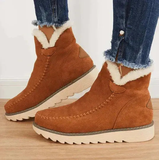 Bequeme Slip-On Stiefel Mit Warmem Innenfutter Für Damen  Winter