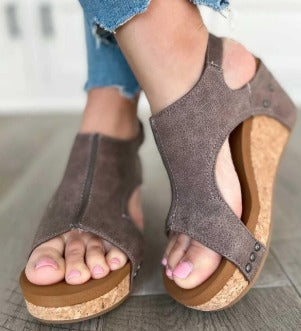 Women’s Orthopedic Block Heel Sandals with Adjustable Strap and Cushioned Sole