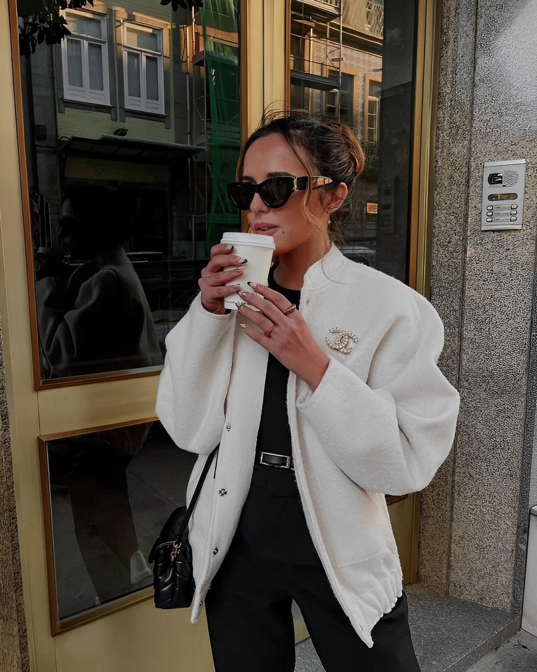 Lässige Locker Geschnittene Teddyjacke Damen