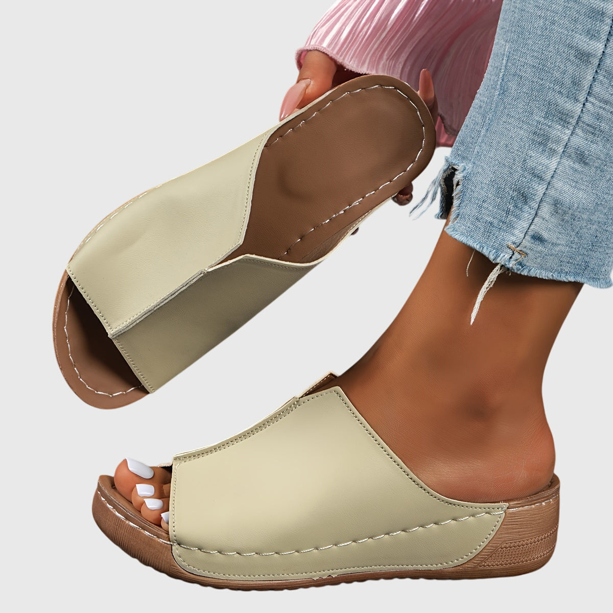 Women's Orthopedic Slide Sandals With Open Toe