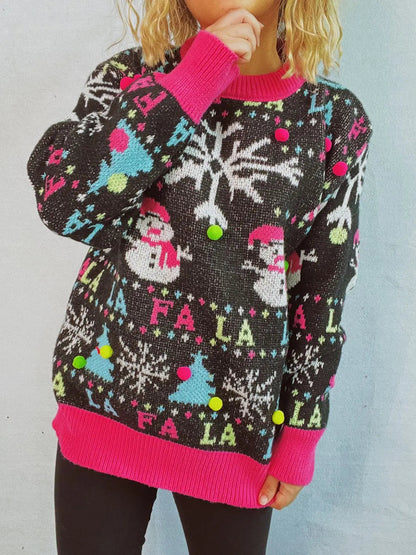 Ugly Christmas Schneemann-Pullover Lustiger Stil für Damen
