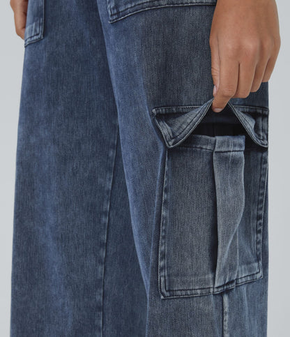 Women’s Stretch Cargo Pants with Straight Leg and Utility Pockets