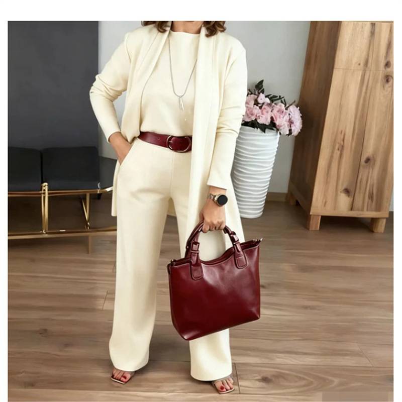 Refined Elegant Three-Piece Suit Set for Women
