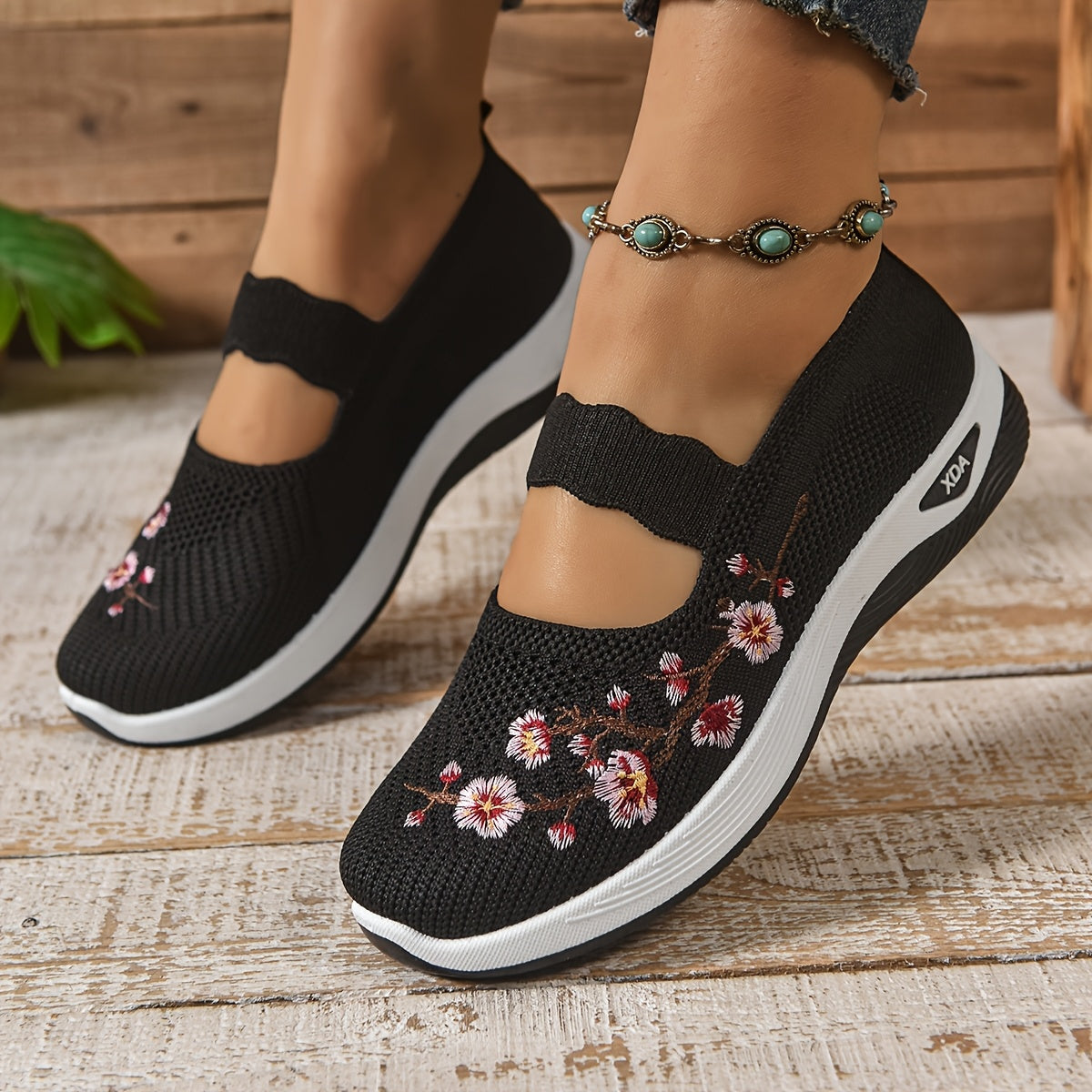 Women’s Mesh Ballet Flats with Strap and Breathable Lightweight Design