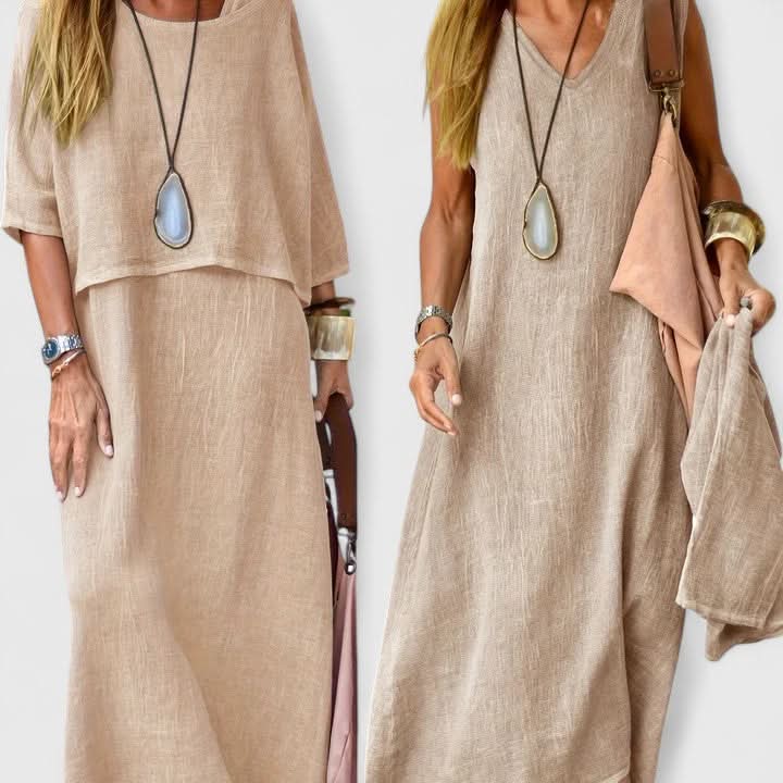 Women's Elegant Two Piece Set Relaxed Fit Top and Matching Skirt Outfit