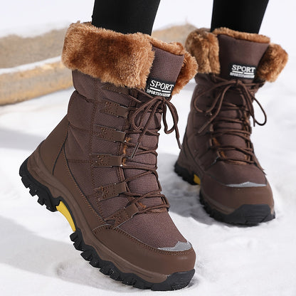 Winter Warme Damen Boots Außensohle Grip