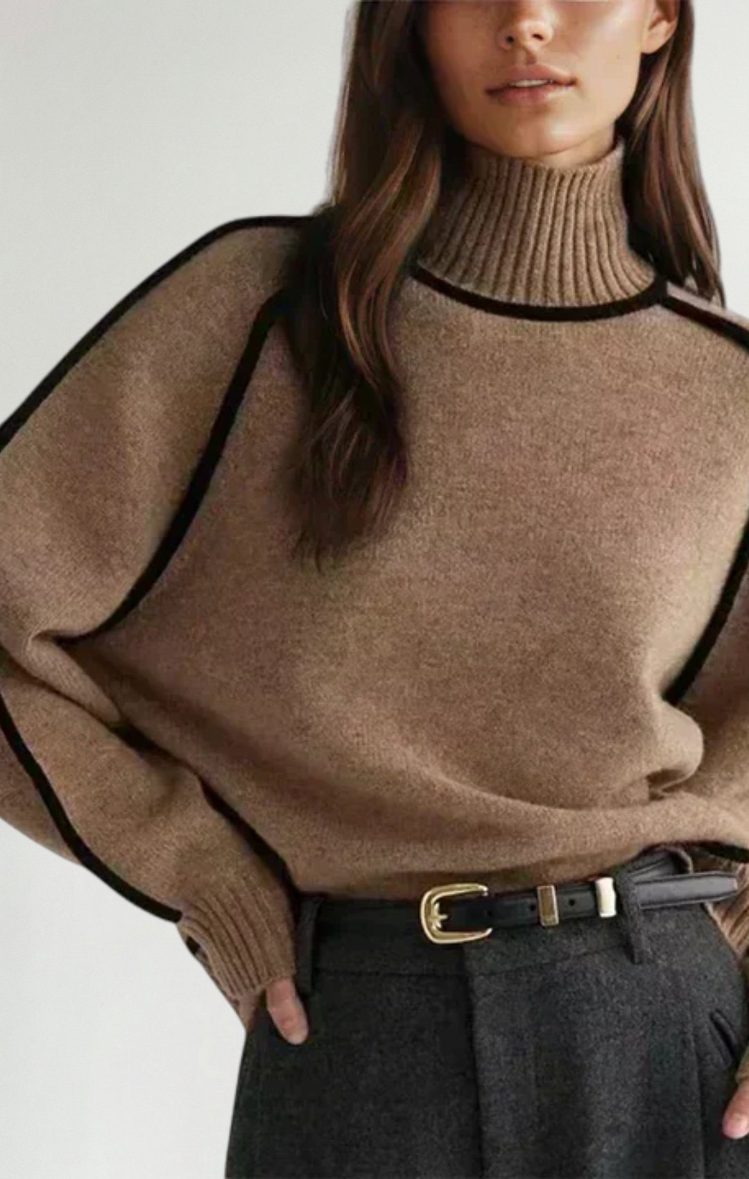 Women's Elegant Knit Sweater Soft Slim Fit Long Sleeve Pullover