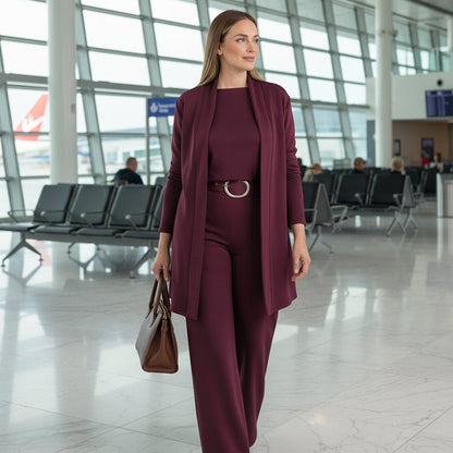 Refined Elegant Three-Piece Suit Set for Women