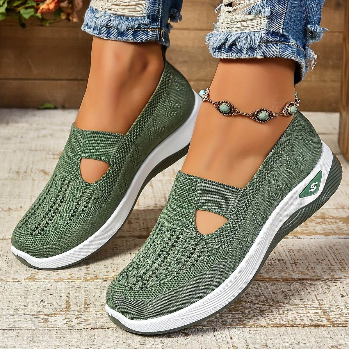 Women’s Orthopedic Slip On Shoes with Non Slip Sole and Breathable Knit