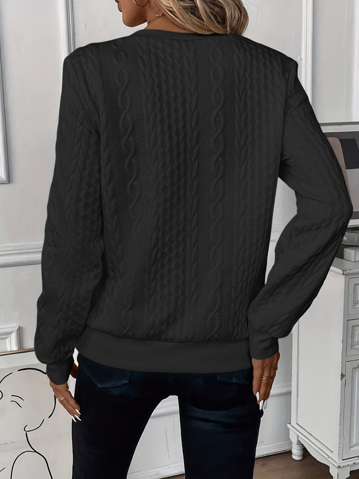Elegant Zip Neck Knit Sweater for Women