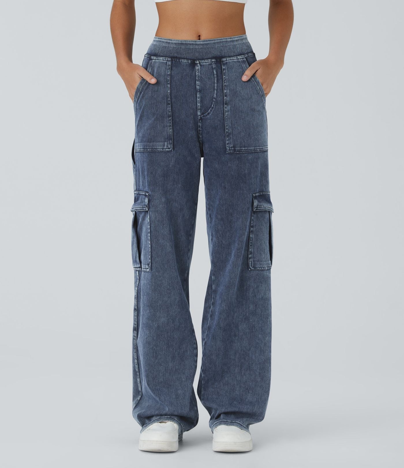 Women’s Stretch Cargo Pants with Straight Leg and Utility Pockets