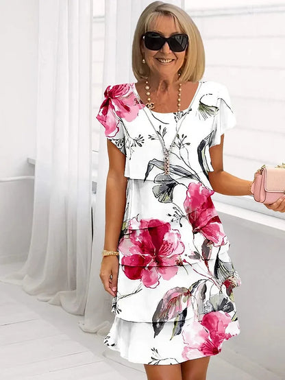 Flowy Floral Dress With Lightweight Elegant Fit for Women