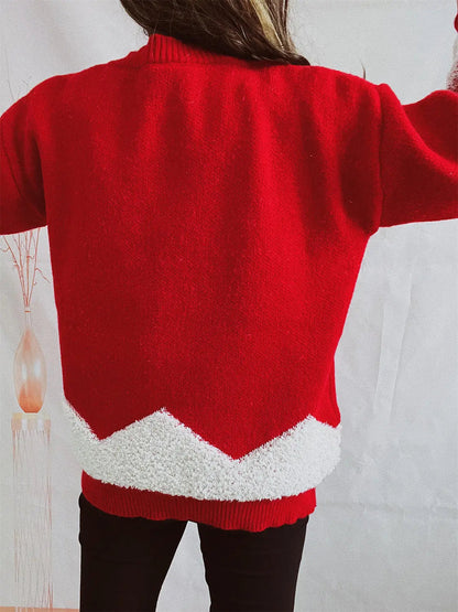 Glitzer Weihnachtspullover mit Tannenbaum und Stern für Damen