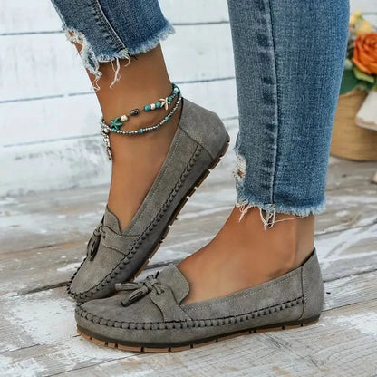 Women’s Orthopedic Moccasin Loafers with Bow Detail and Cushioned Sole