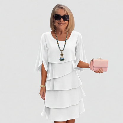 Layered Ruffle Dress With Flattering Flowing Fit for Women