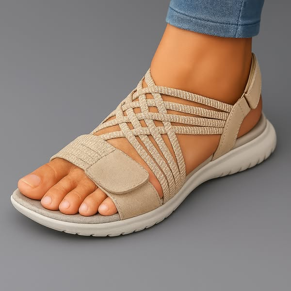 Women’s Comfort Sandals with Stretch Straps and Cushioned Footbed