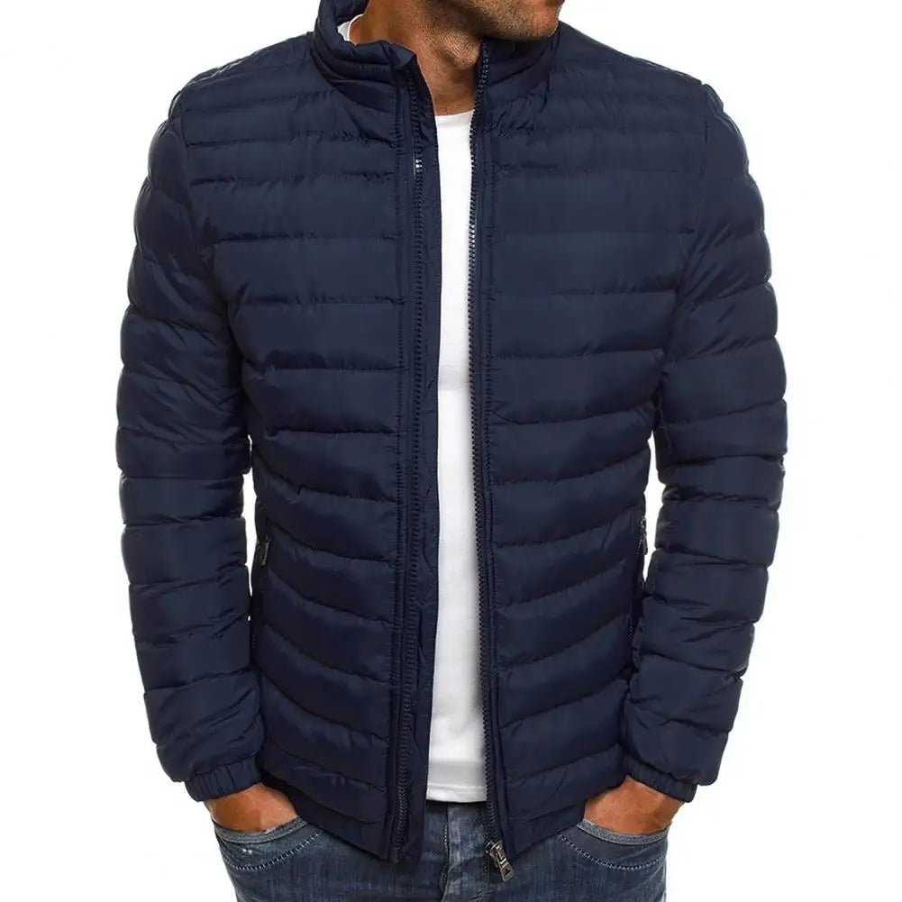 Herren Winter Steppjacke Mit Vorderem Reißverschluss Design