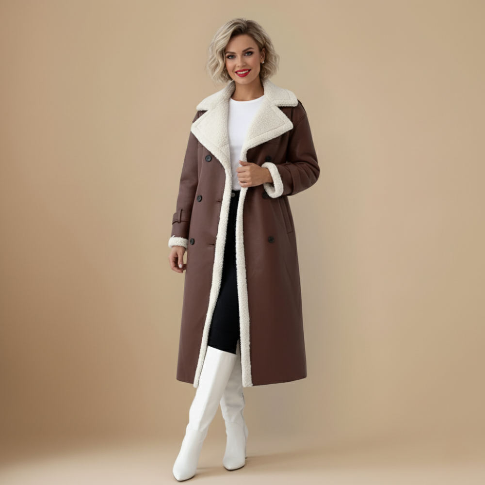 Teddy Step Wintermantel Damen Warm Lang