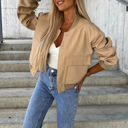 Minimalistische Jacke mit Knöpfen Damen