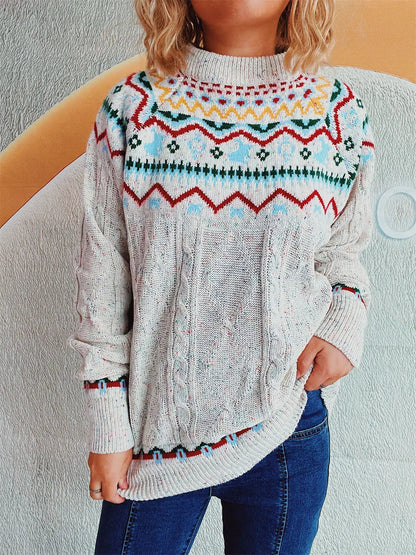 Festlicher Strickpullover im Fair Isle Muster für Damen