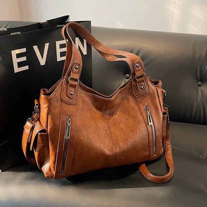 Classic Structured Leather Tote Bag for Women