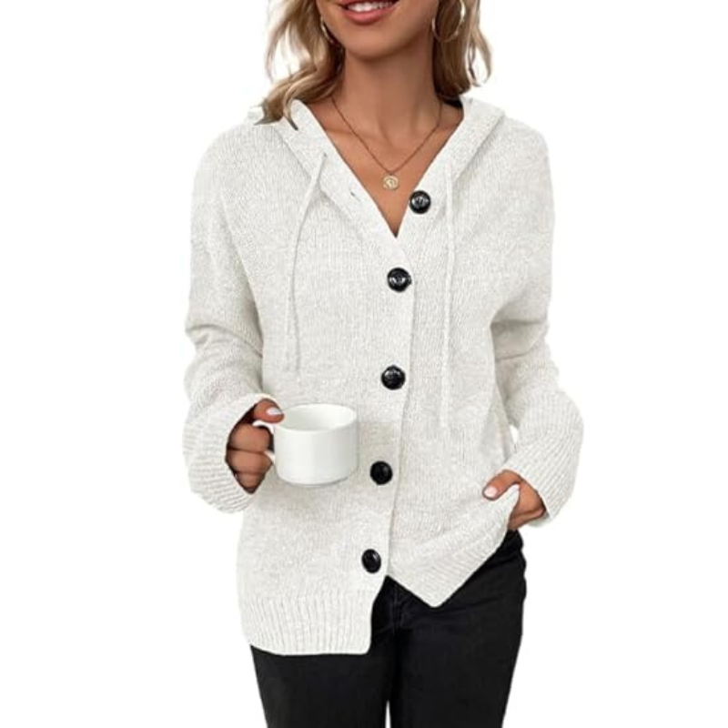 Gemütliche Strickjacke Mit Knöpfen Damen