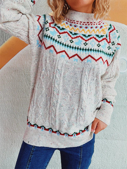 Festlicher Strickpullover im Fair Isle Muster für Damen