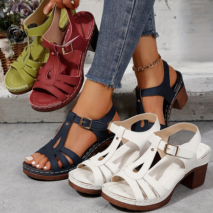 Women’s Comfort Buckle Strap Sandals with Cushioned Support Sole