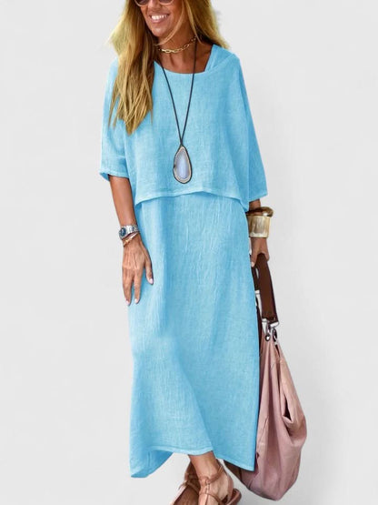 Women's Elegant Two Piece Set Relaxed Fit Top and Matching Skirt Outfit