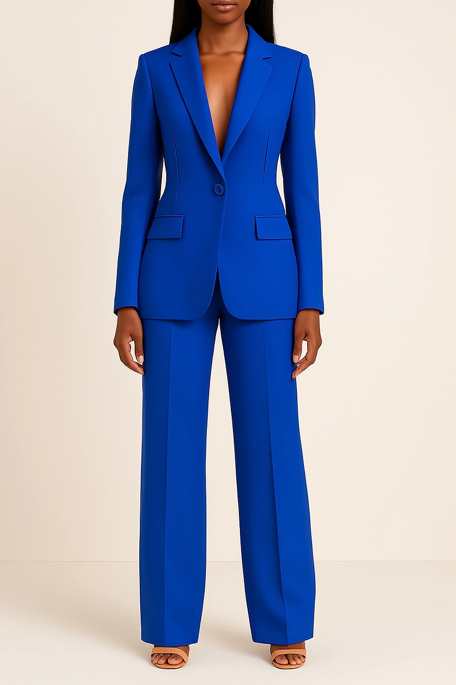 Women's Elegant Formal Blazer & Trousers Suit Set