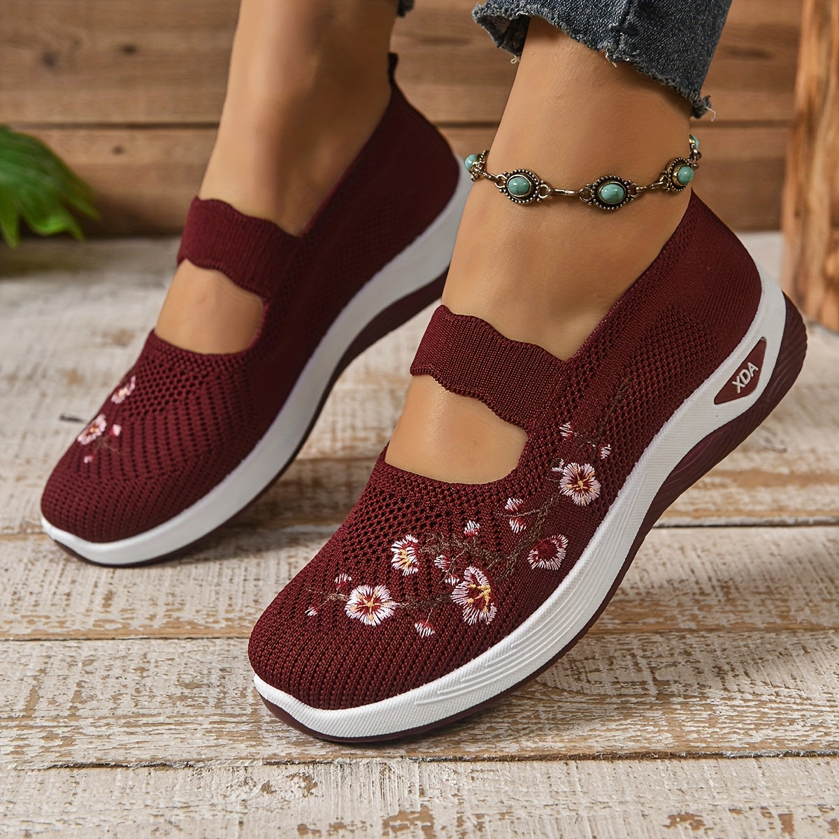 Women’s Mesh Ballet Flats with Strap and Breathable Lightweight Design