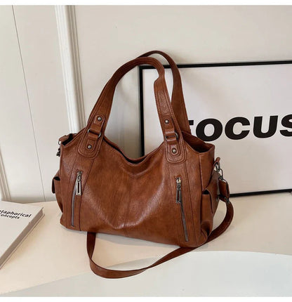 Classic Structured Leather Tote Bag for Women