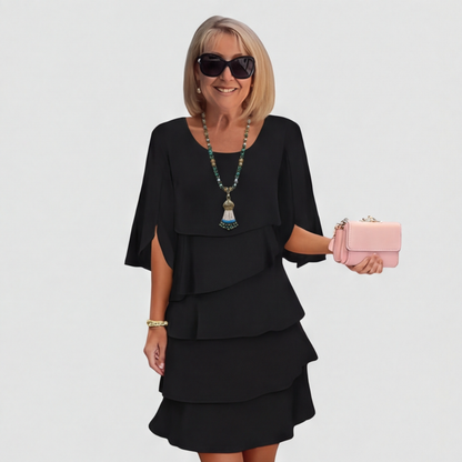 Layered Ruffle Dress With Flattering Flowing Fit for Women