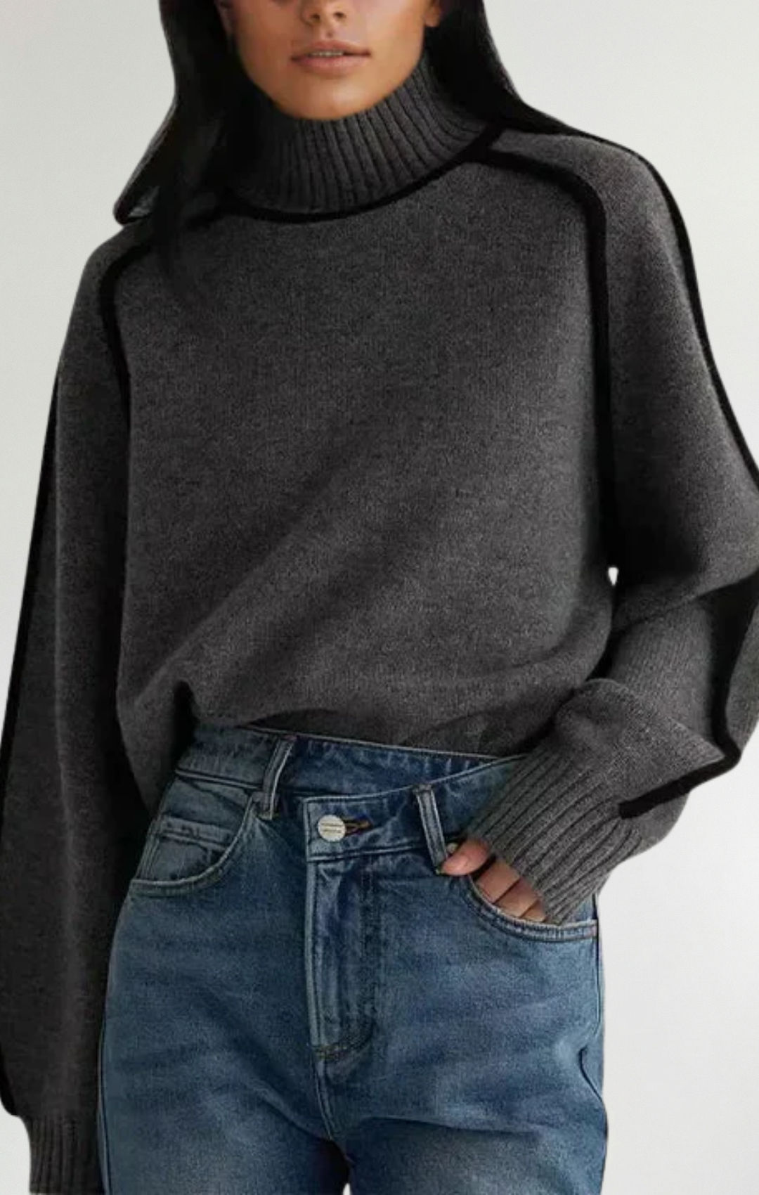 Women's Elegant Knit Sweater Soft Slim Fit Long Sleeve Pullover