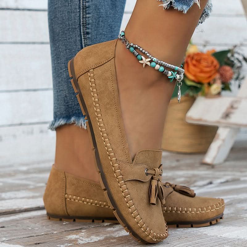 Women’s Orthopedic Moccasin Loafers with Bow Detail and Cushioned Sole