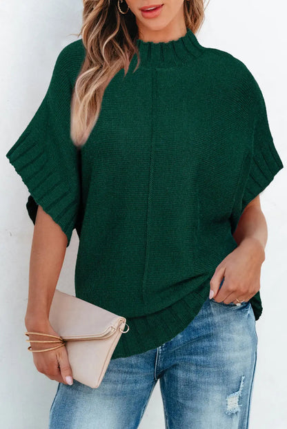 Kurzärmeliger Strickponcho Pullover Perfekt Für Winter Damen