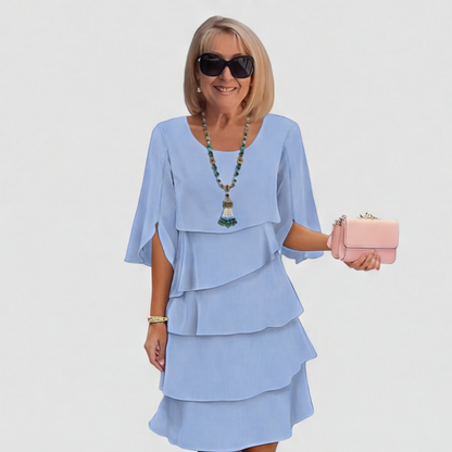 Layered Ruffle Dress With Flattering Flowing Fit for Women
