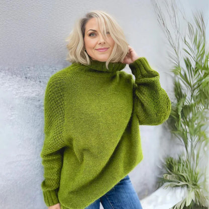 Cozy Oversized Turtleneck Knit Sweater for Women