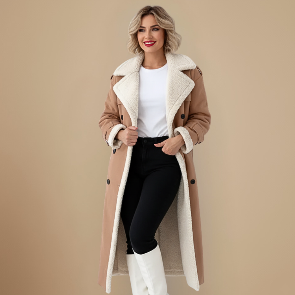 Teddy Step Wintermantel Damen Warm Lang