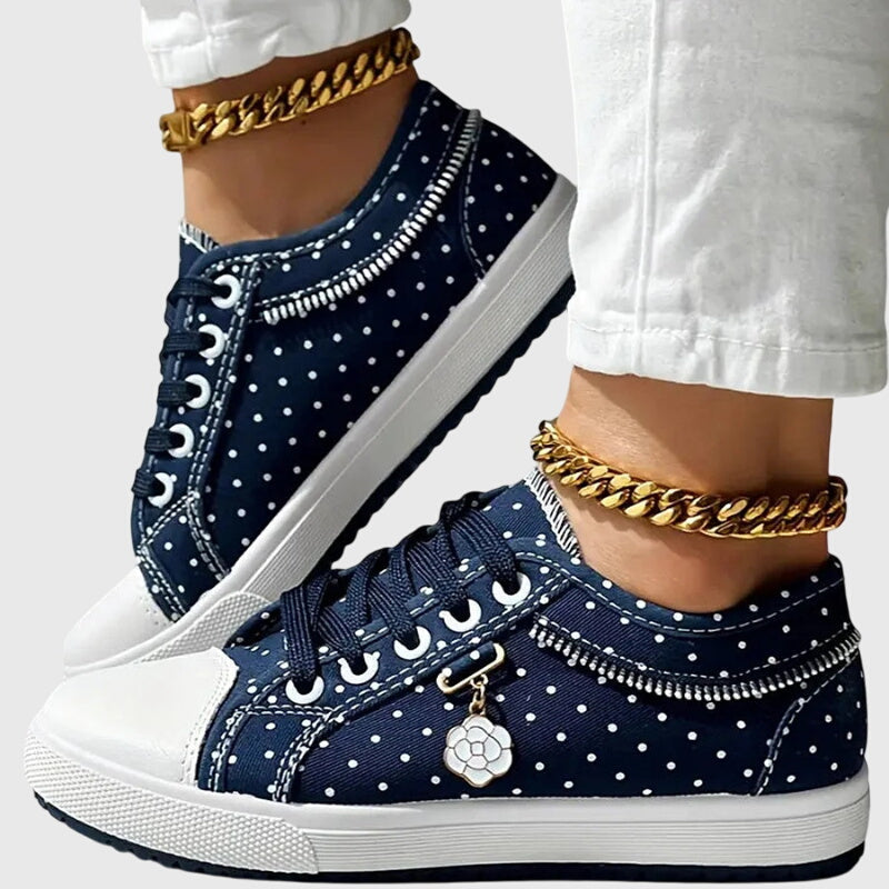 Women’s Orthopedic Lace-Up Sneakers with Arch Support and Cushioned Sole