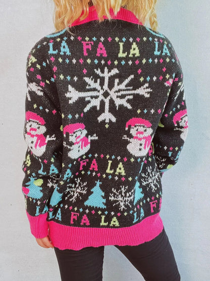 Ugly Christmas Schneemann-Pullover Lustiger Stil für Damen