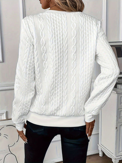 Elegant Zip Neck Knit Sweater for Women