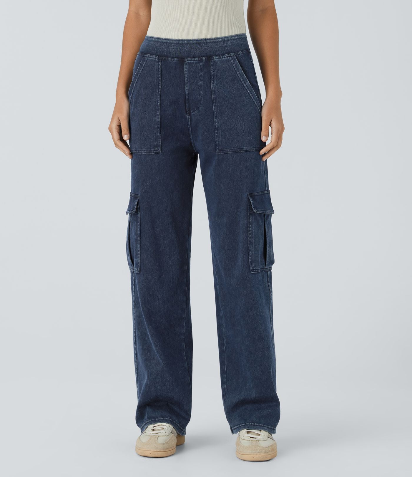 Women’s Stretch Cargo Pants with Straight Leg and Utility Pockets