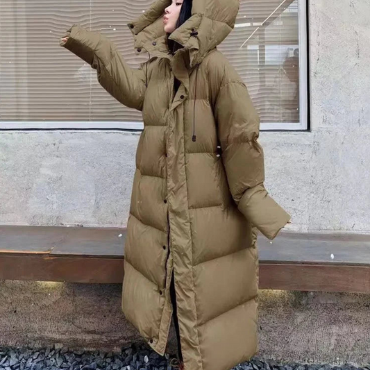 Bequemer Langer Puffer Mantel Für Outdoor Tragen Für Damen
