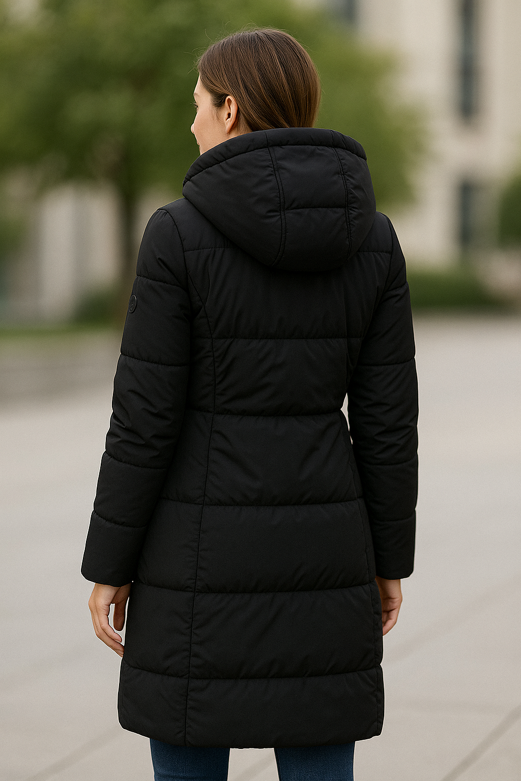 Steppmantel Mit Kapuze Freizeit Alltagskleidung Damen