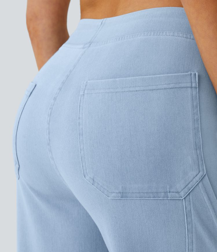Women’s Stretch Cargo Pants with Straight Leg and Utility Pockets