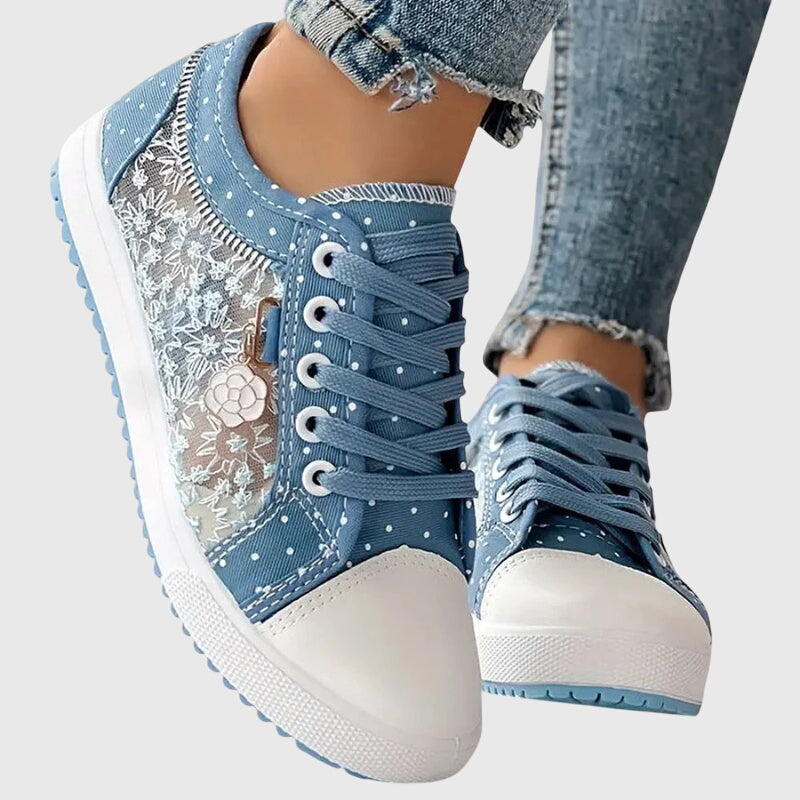 Women’s Orthopedic Lace-Up Sneakers with Arch Support and Cushioned Sole