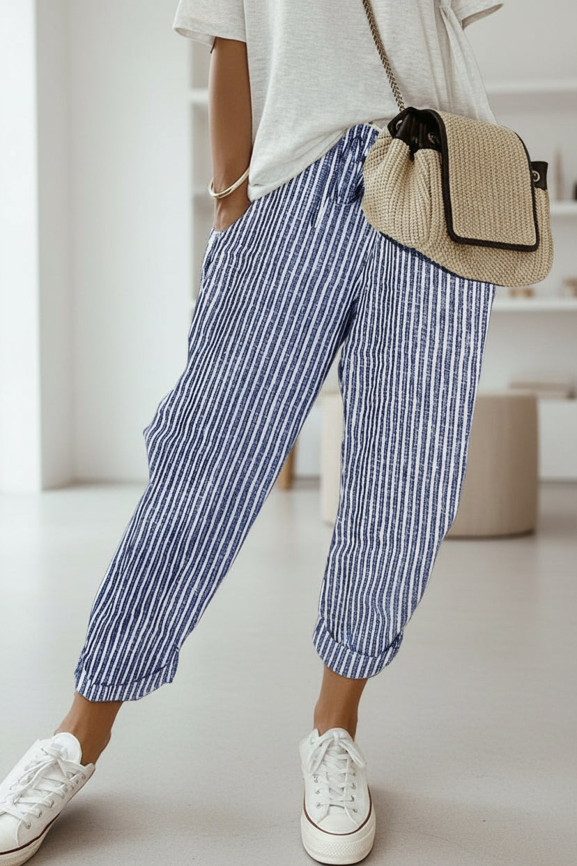 Women’s Relaxed Fit Jogger Pants with Drawstring Waist and Cuffed Ankles